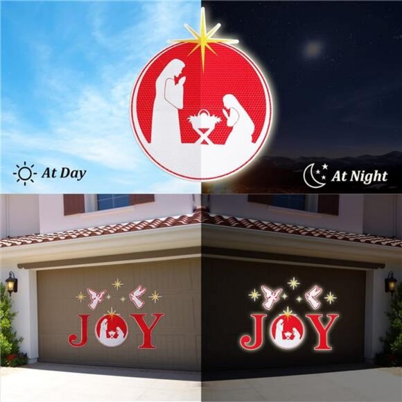 10 Pieces Christmas Garage Door Decorations Nativity Scene Garage Door Decor - Picture 6 of 8